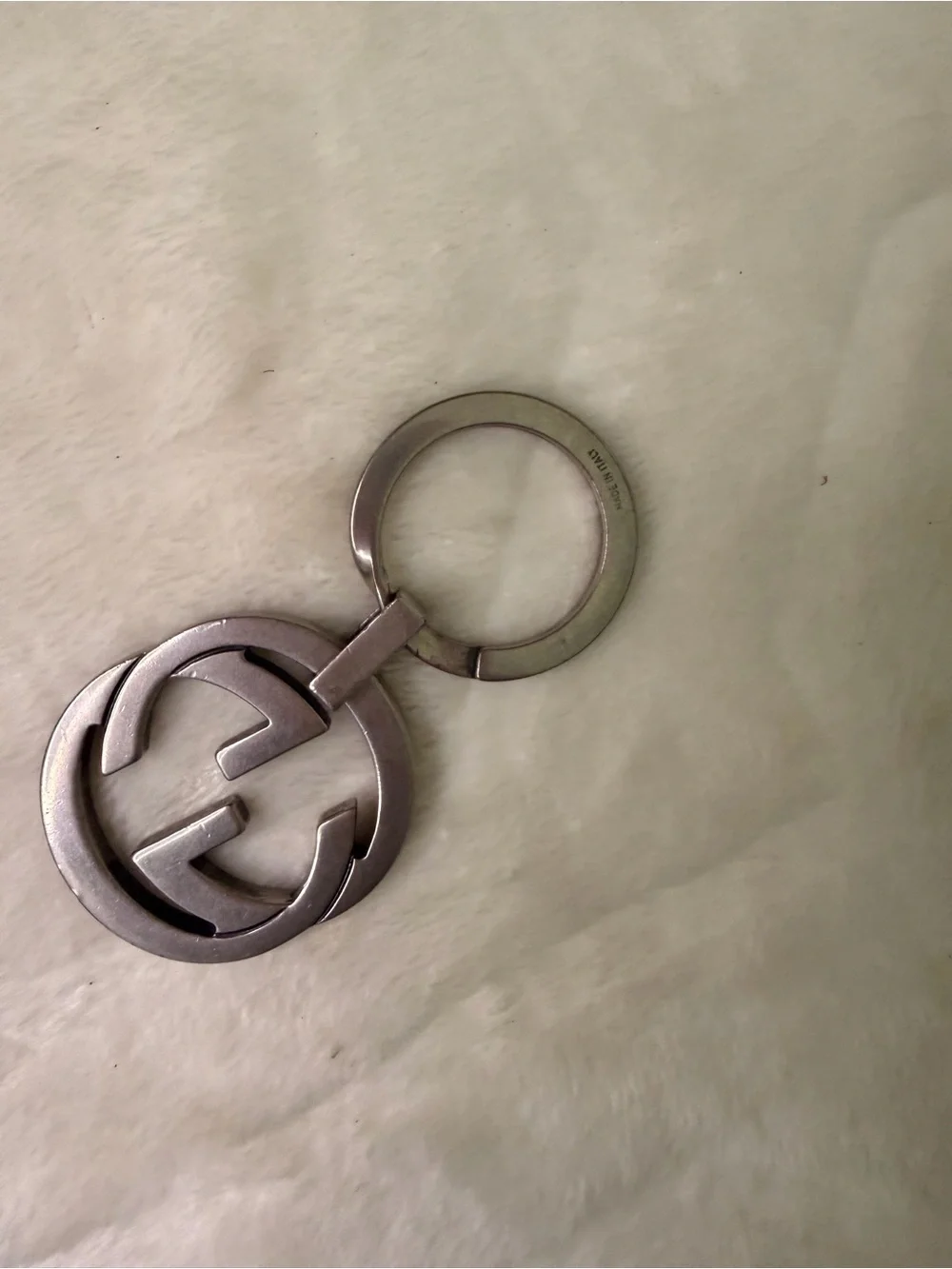 Gucci Silver Double G Metal Keyring
